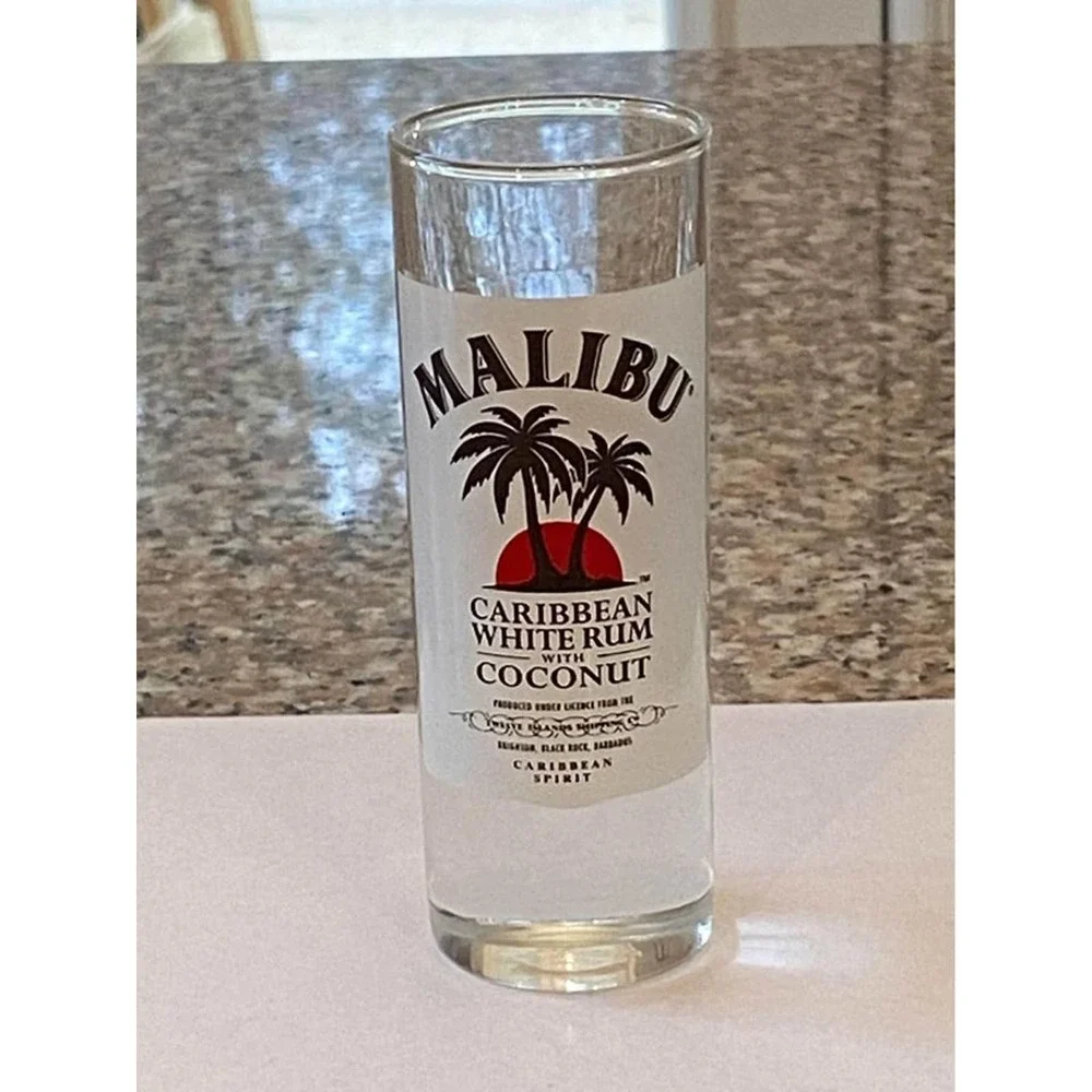Double Shot Malibu Caribbean White Rum with Coconut‎ Shot Glass